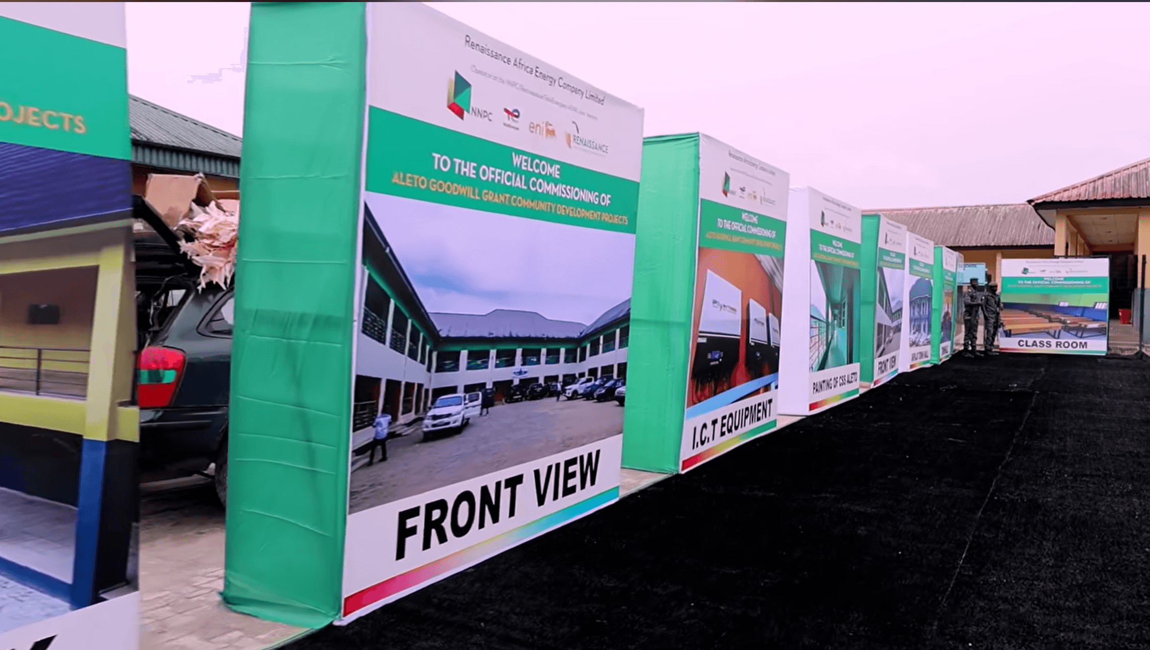 Project deliverable banners: Front view, ICT equipment, classroom